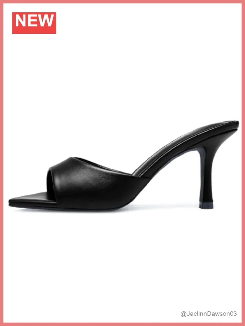 High Heel Mules for Women Slip-On Open Pointed Toe Pump Sandals Faux Leather